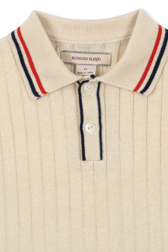 Αγορίστικα Konges Sløjd πόλο παιδικό βαμβακερό MIO KNIT POLO GOTS KS105486.PPY2 μπεζ