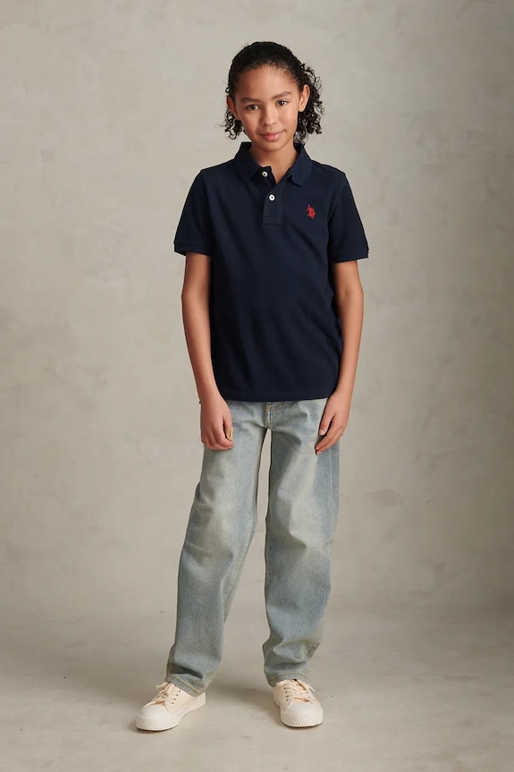 Αγορίστικα U.S. Polo Assn. πόλο ανδρικό βαμβακερό USP3312 σκούρο μπλε