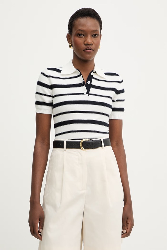 MM by Max Mara poló CARIOCA sima fehér 2616361137600
