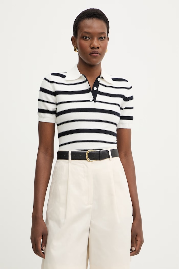 MM by Max Mara poló CARIOCA sima fehér 2616361137600