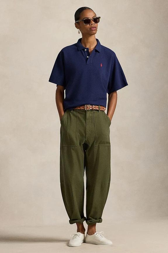 Одежда Хлопковое поло Polo Ralph Lauren 211A96270 тёмно-синий
