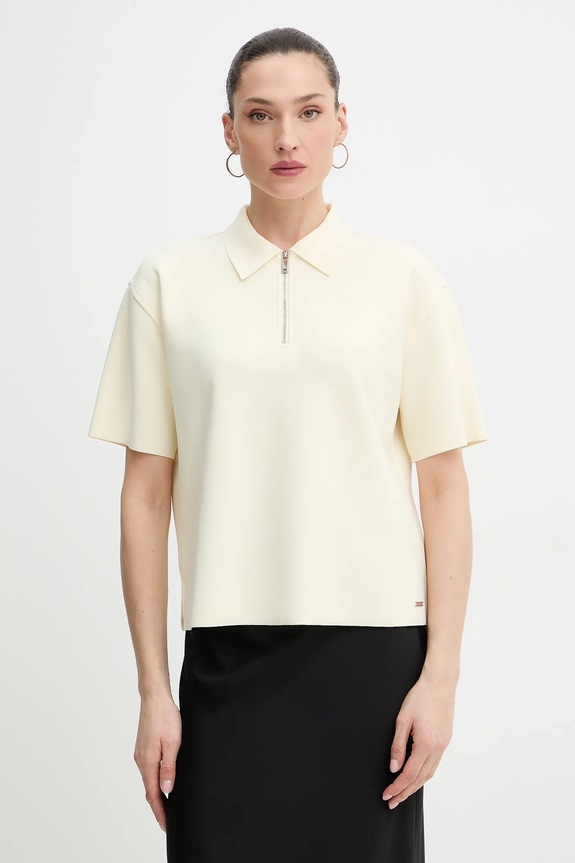 Polo tričko Calvin Klein relaxed béžová LV044E241G