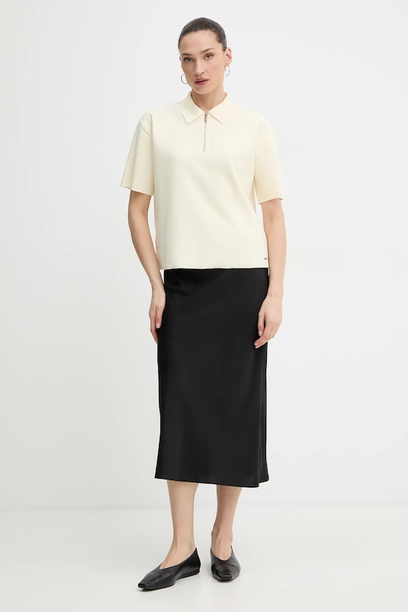 Polo tričko Calvin Klein LV044E241G béžová SS26