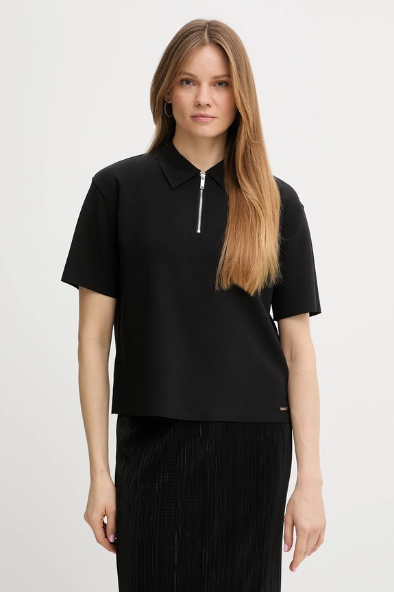 Polo tričko Calvin Klein relaxed čierna LV044E241G
