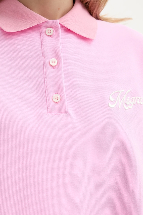 Bavlněné polo tričko MSGM 4041MDM114.267126 růžová