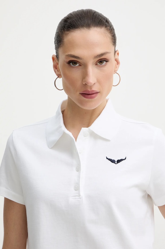 Bavlnené polo tričko ZADIG&VOLTAIRE biela JWTS02792