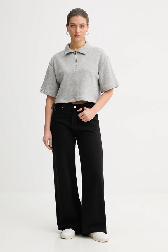 Βαμβακερό μπλουζάκι πόλο United Colors of Benetton x Stranger Things 33NVD3015 γκρί SS26
