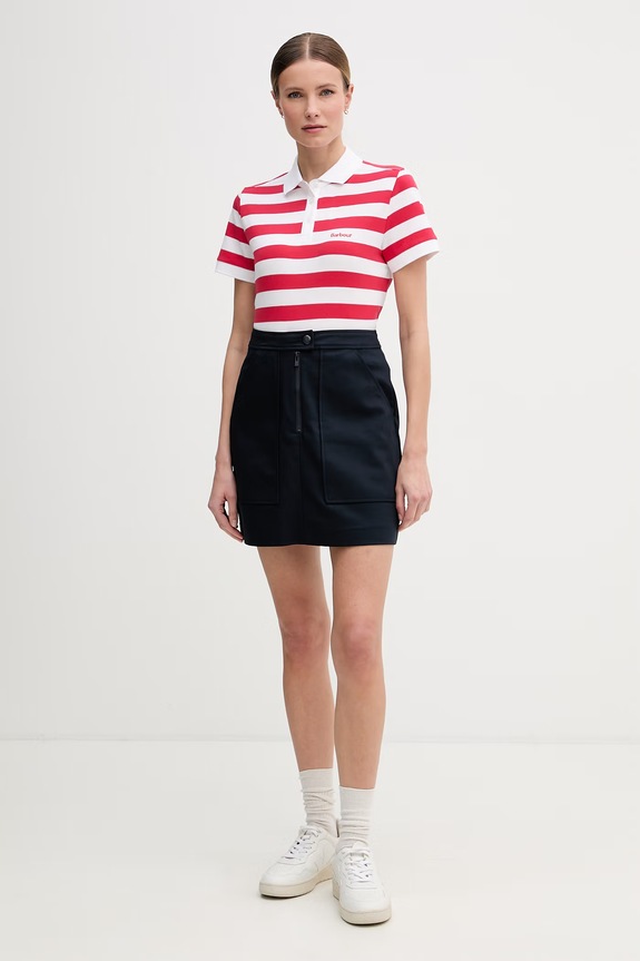Barbour polo damskie bawełniane Ashbourne LML0887 czerwony SS26