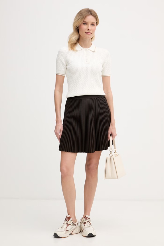 Lacoste polo swetrowe damskie z bawełną AF0972 beżowy SS26