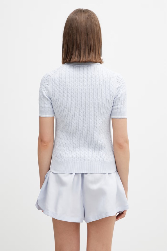 Îmbrăcăminte Lacoste Polo tricotat cu bumbac dama AF0972 albastru