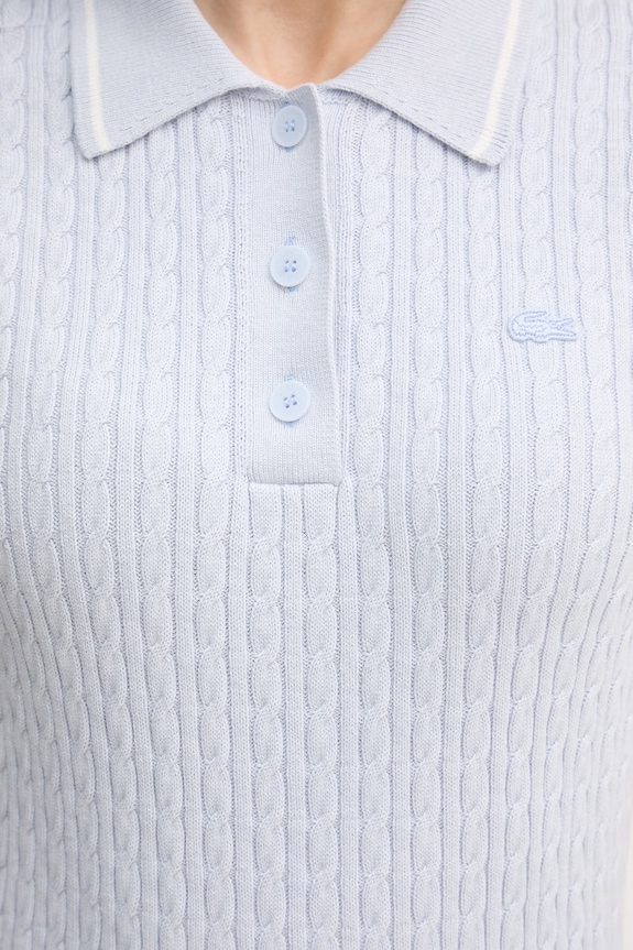 Lacoste polo tricotat pentru femei, cu bumbac AF0972 albastru