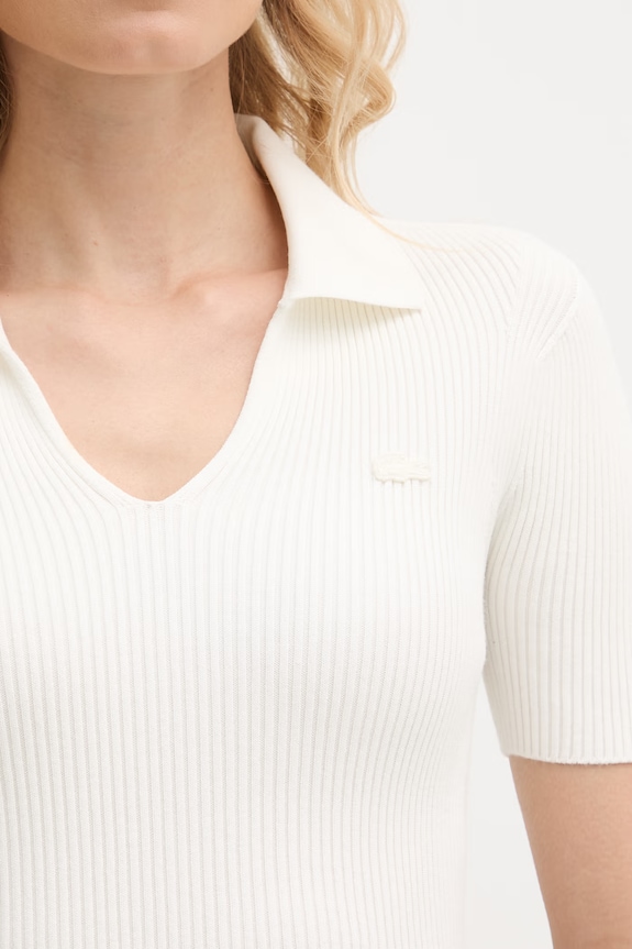 Lacoste T-shirt damski z wiskozą AF9874 beżowy