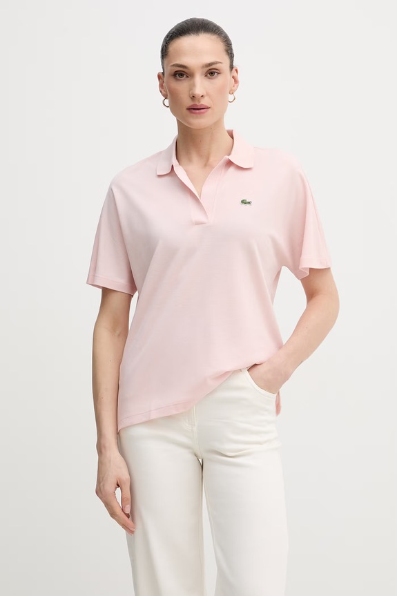 Поло Lacoste relaxed рожевий PF1123