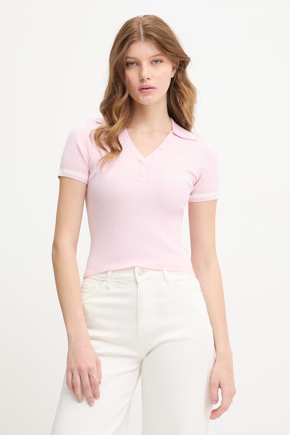 Guess Jeans polo damskie różowy W6GRZ1.Z3P32