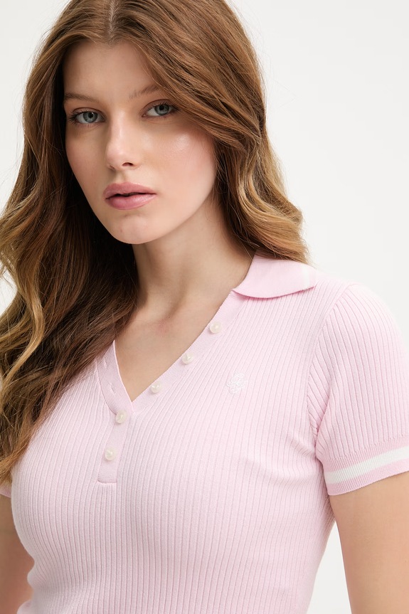 Guess Jeans polo damskie różowy W6GRZ1.Z3P32