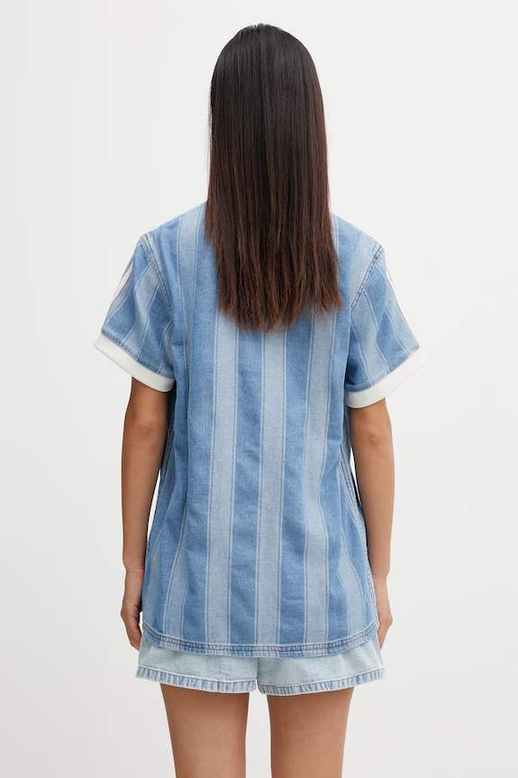 Îmbrăcăminte adidas Originals polo bumbac pentru femei KD5448 albastru