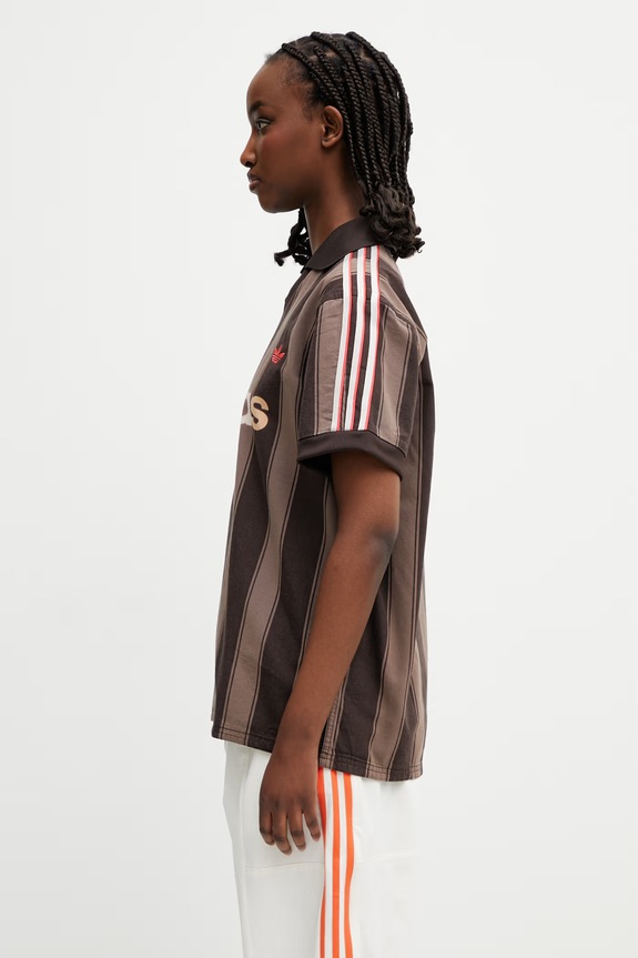 adidas Originals polo shirt cotton women's KD5450 brown SS26