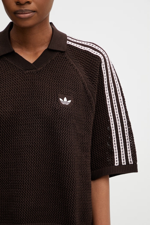 adidas Originals polo tricotat pentru femei maro KE0198