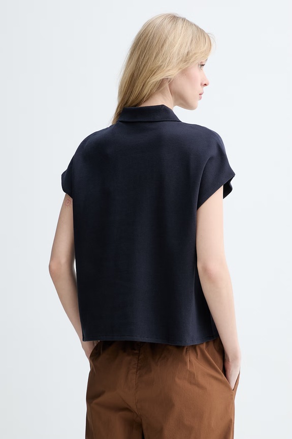 Odzież Marc O'Polo polo damskie bawełniane 5000008220 granatowy