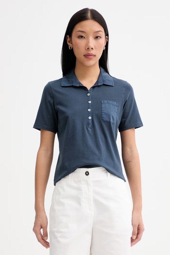 Marc O'Polo polo damskie bawełniane granatowy 5000013270