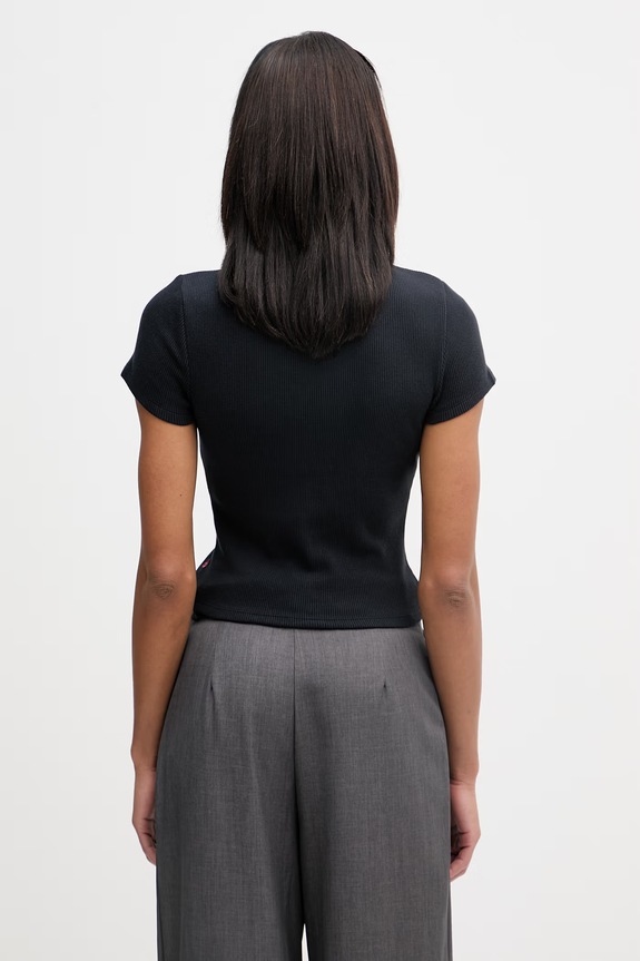 Îmbrăcăminte Levi's polo pentru femei, din bumbac RORY SS 005JQ.0001 negru