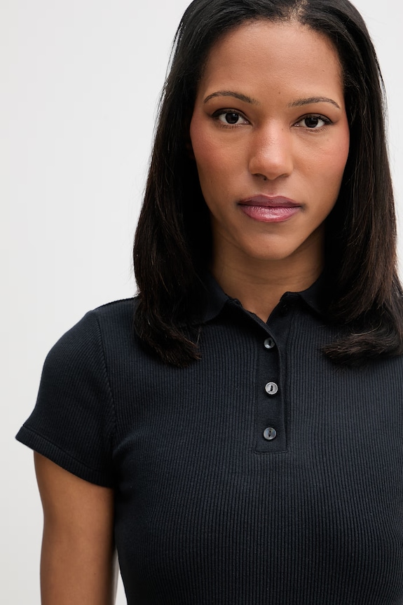 Levi's polo pentru femei, din bumbac RORY SS negru 005JQ.0001