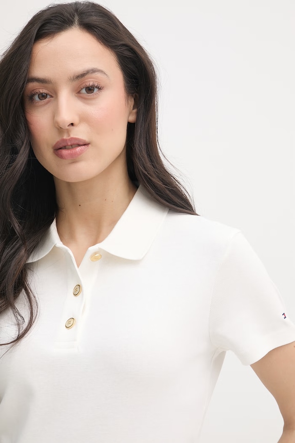 Tommy Hilfiger polo damskie bawełniane biały WW0WW49252