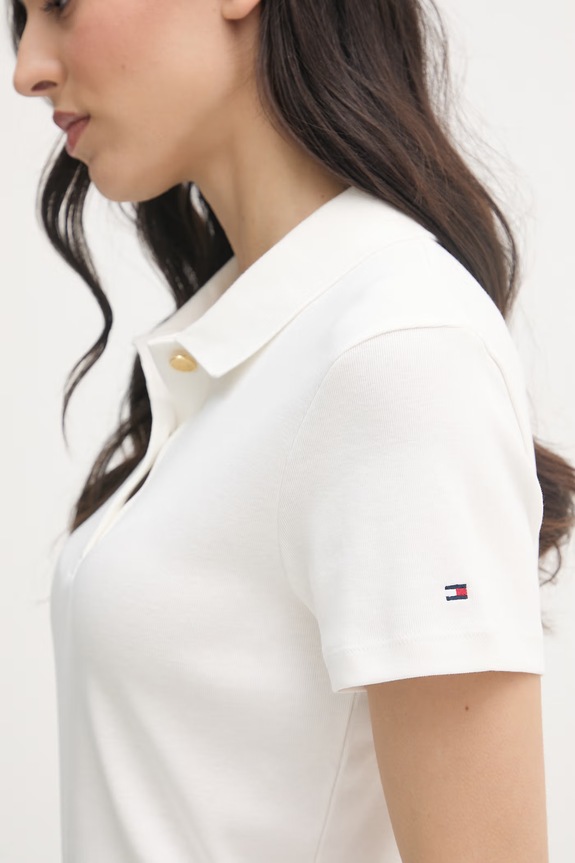 Tommy Hilfiger polo damskie bawełniane WW0WW49252 biały