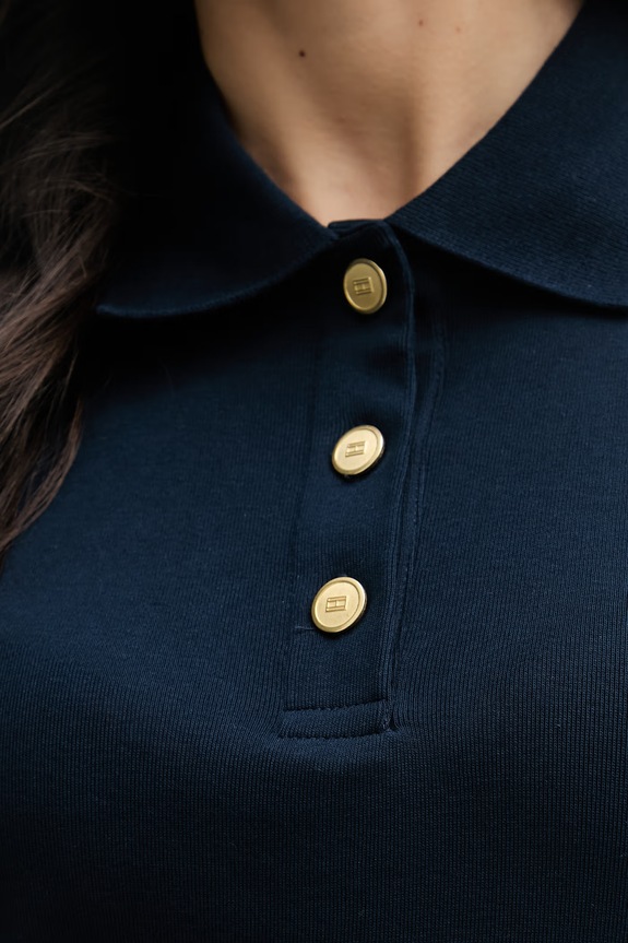 Tommy Hilfiger polo damskie bawełniane WW0WW49252 granatowy