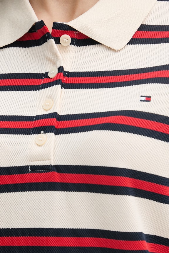 Tommy Hilfiger polo damskie bawełniane z elastanem WW0WW49247 beżowy
