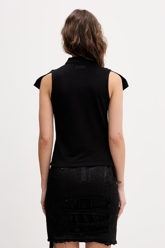 Odzież VETEMENTS polo bawełniane WE76PO453B czarny