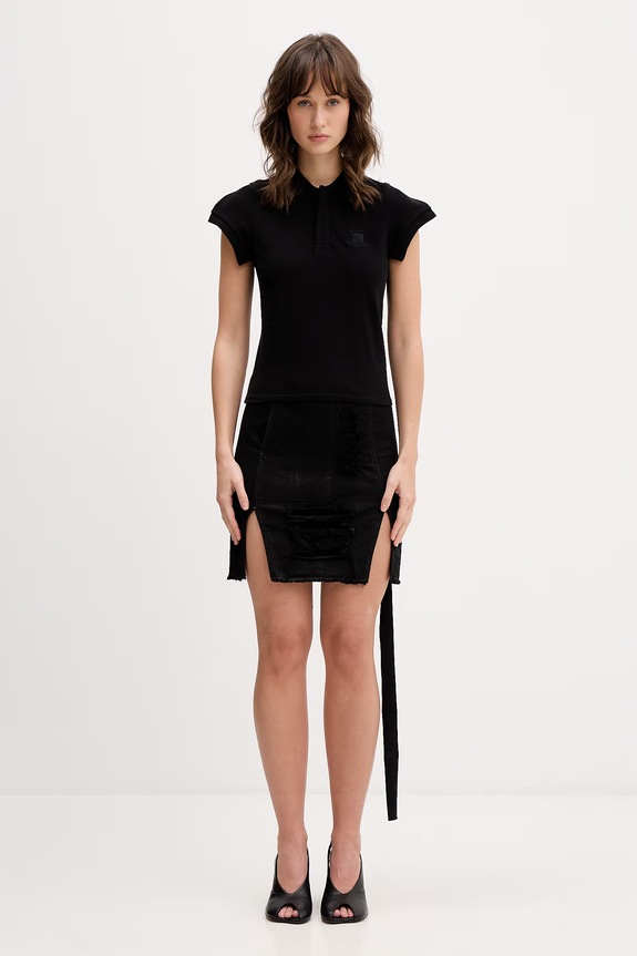 VETEMENTS polo bawełniane WE76PO453B czarny