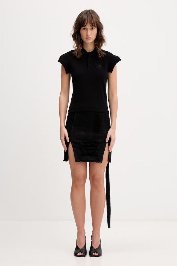 VETEMENTS polo bawełniane WE76PO453B czarny