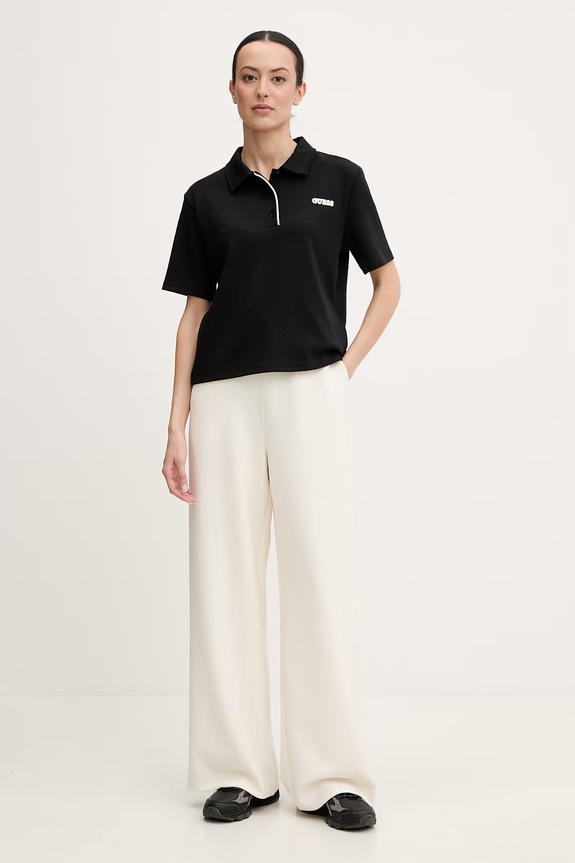 Guess tricou polo CLARA V6GP12.K3044 negru SS26