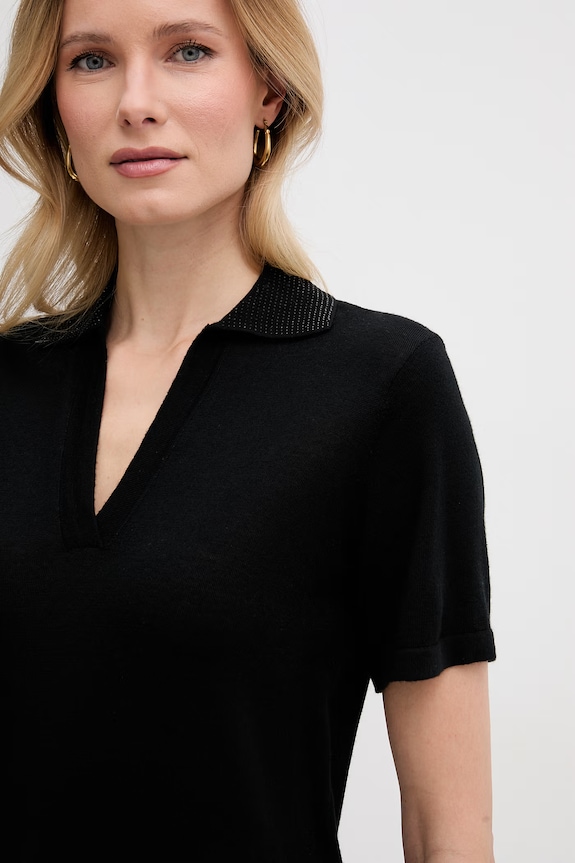 Guess polo feminin din lână negru W6GR03.Z0583