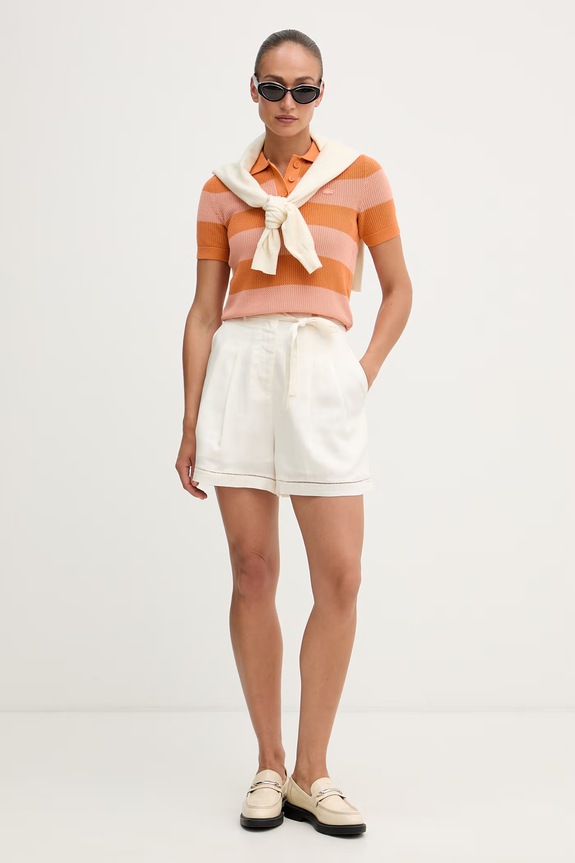 Lacoste πόλο γυναικείο βαμβακερό AF9847 πορτοκαλί SS26