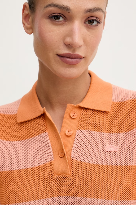 Lacoste πόλο γυναικείο βαμβακερό πορτοκαλί AF9847