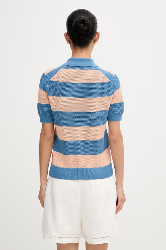 Odzież Lacoste polo bawełniane damskie AF9847 niebieski
