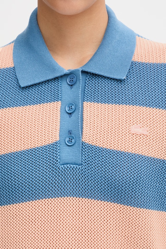 Lacoste polo bawełniane damskie niebieski AF9847