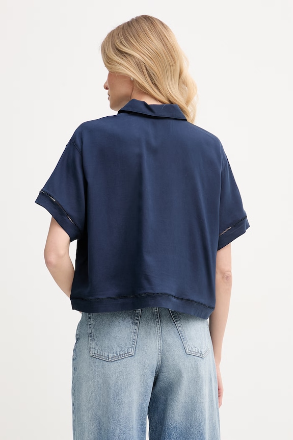 Odzież Lacoste polo damskie z lyocellem CF0061 granatowy