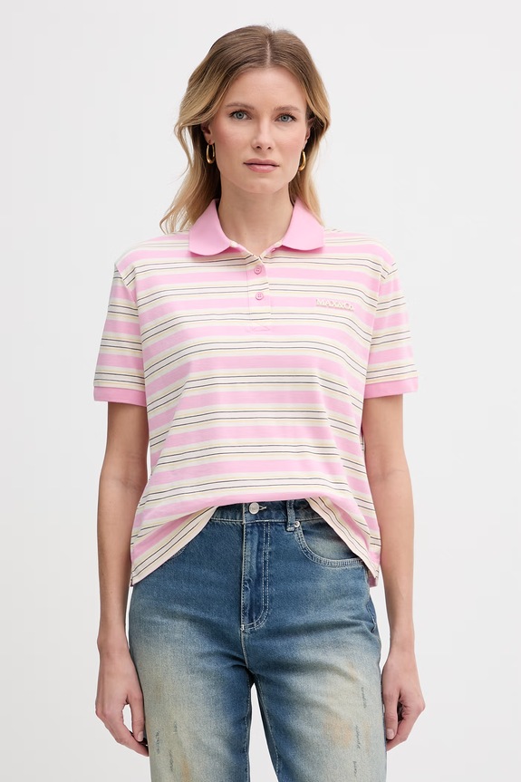 Max&Co. polo damskie bawełniane MCOMANDARE różowy 2616951013200