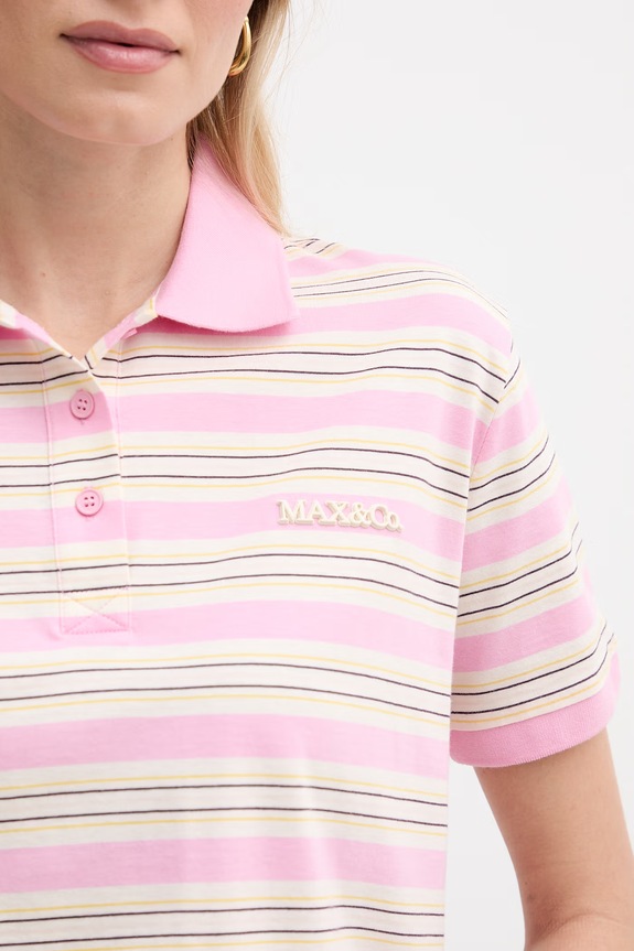 Max&Co. polo damskie bawełniane MCOMANDARE 2616951013200 różowy