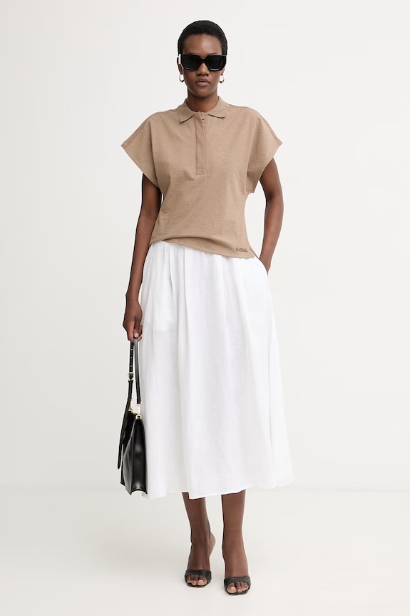 Max&Co. polo pentru femei, cu bumbac MCOPESI 2616951024200 maro SS26