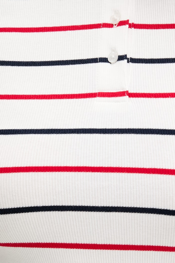 Tommy Jeans polo pentru femei, din bumbac cu elastan DW0DW22327 alb