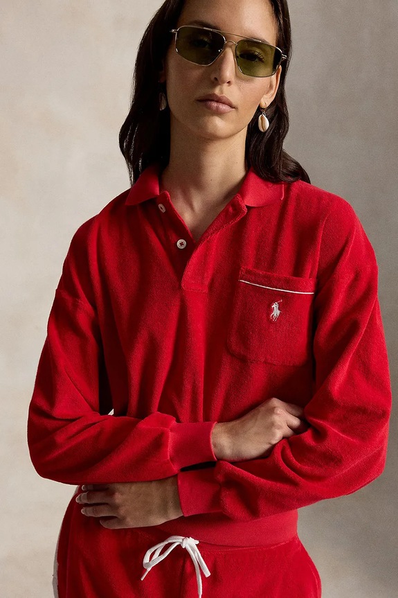 Polo Ralph Lauren LT WT COTTON TERRY-KNT-POLO sweatshirt cotton Women's 211A12737003 red