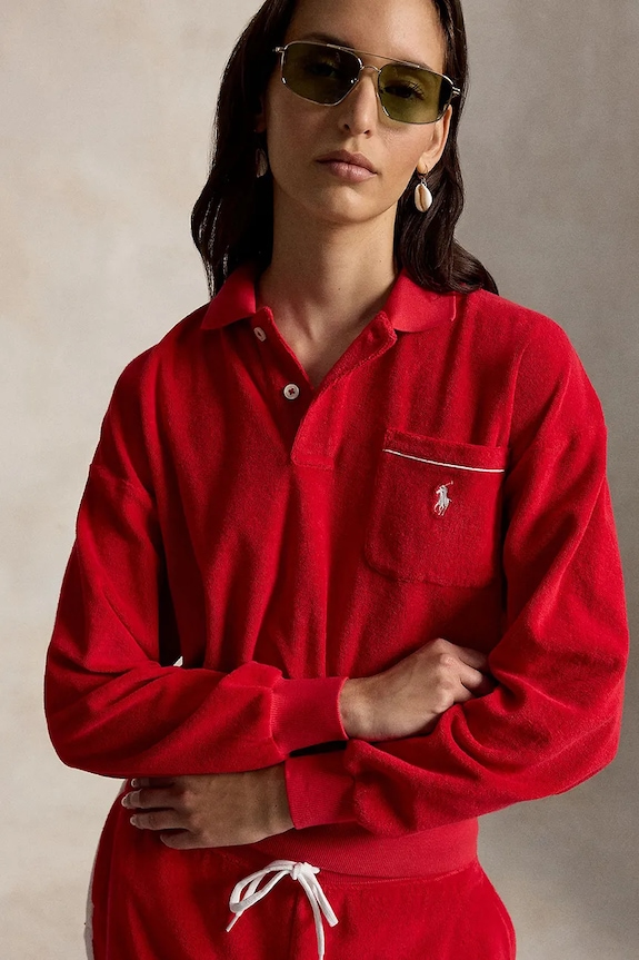 Polo Ralph Lauren LT WT COTTON TERRY-KNT-POLO sweatshirt cotton Women's 211A12737003 red