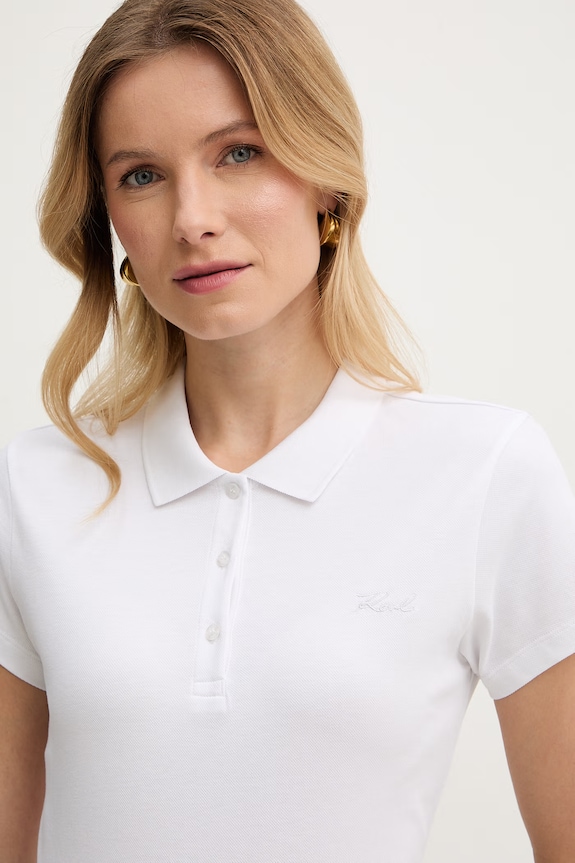 Karl Lagerfeld polo pentru femei alb B2W17097