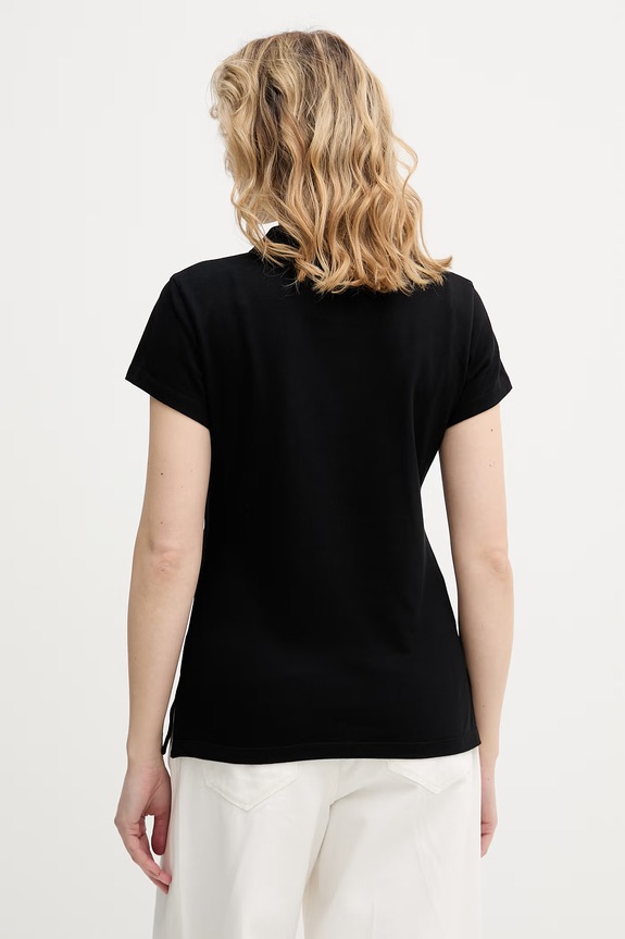Odzież Karl Lagerfeld polo damskie bawełniane z elastanem B2W17097 czarny