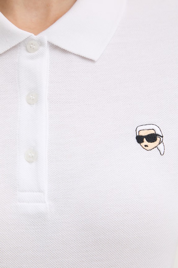 Karl Lagerfeld polo damskie bawełniane IKON B2W17098 biały