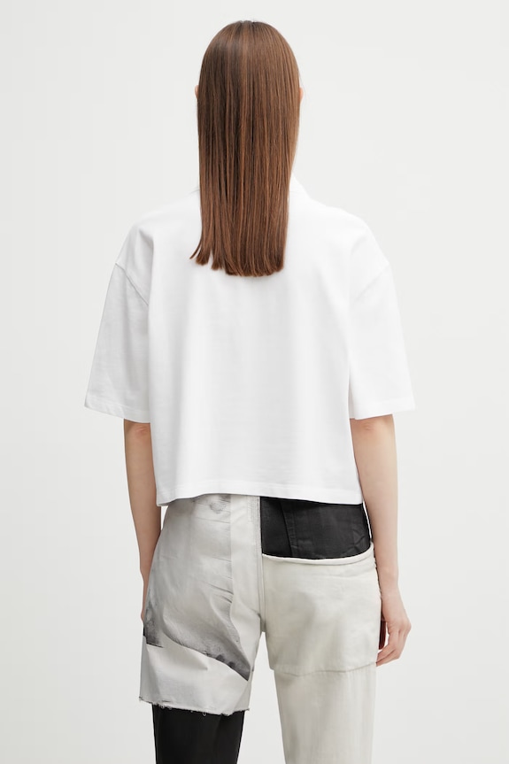 Odzież Carhartt WIP W' S/S Carhartt Script Polo TS bawełniane damskie I034553.00AXX biały
